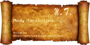Medy Tarziciusz névjegykártya